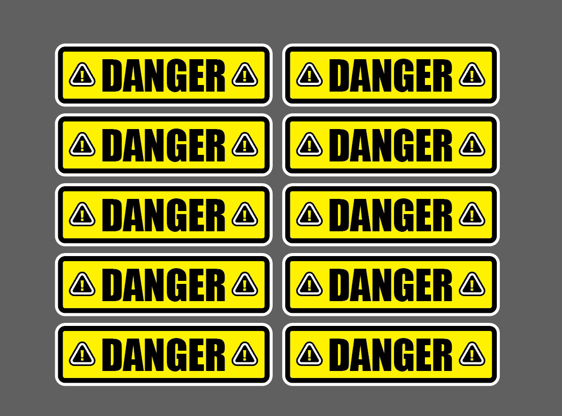 10x DANGER Sticker Decals for Industry Warehouse Caution Warning Vinyl – 3.75″