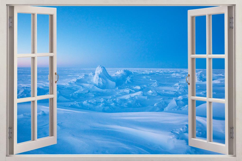 The North Pole 3D Window View Decal WALL STICKER Art Mural View Ice Landscape
