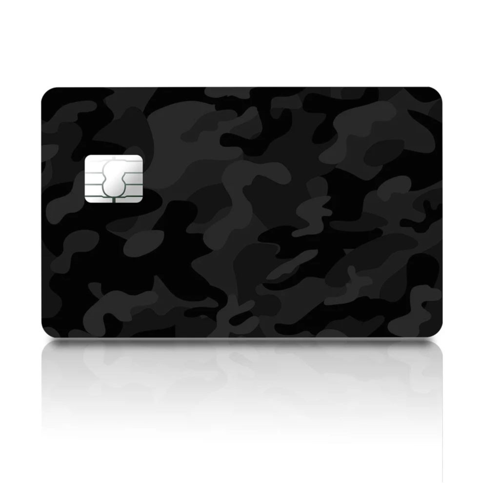 4 Pack Black Camo Credit Card Skin Set Military Tactical Urban Stealth Decals