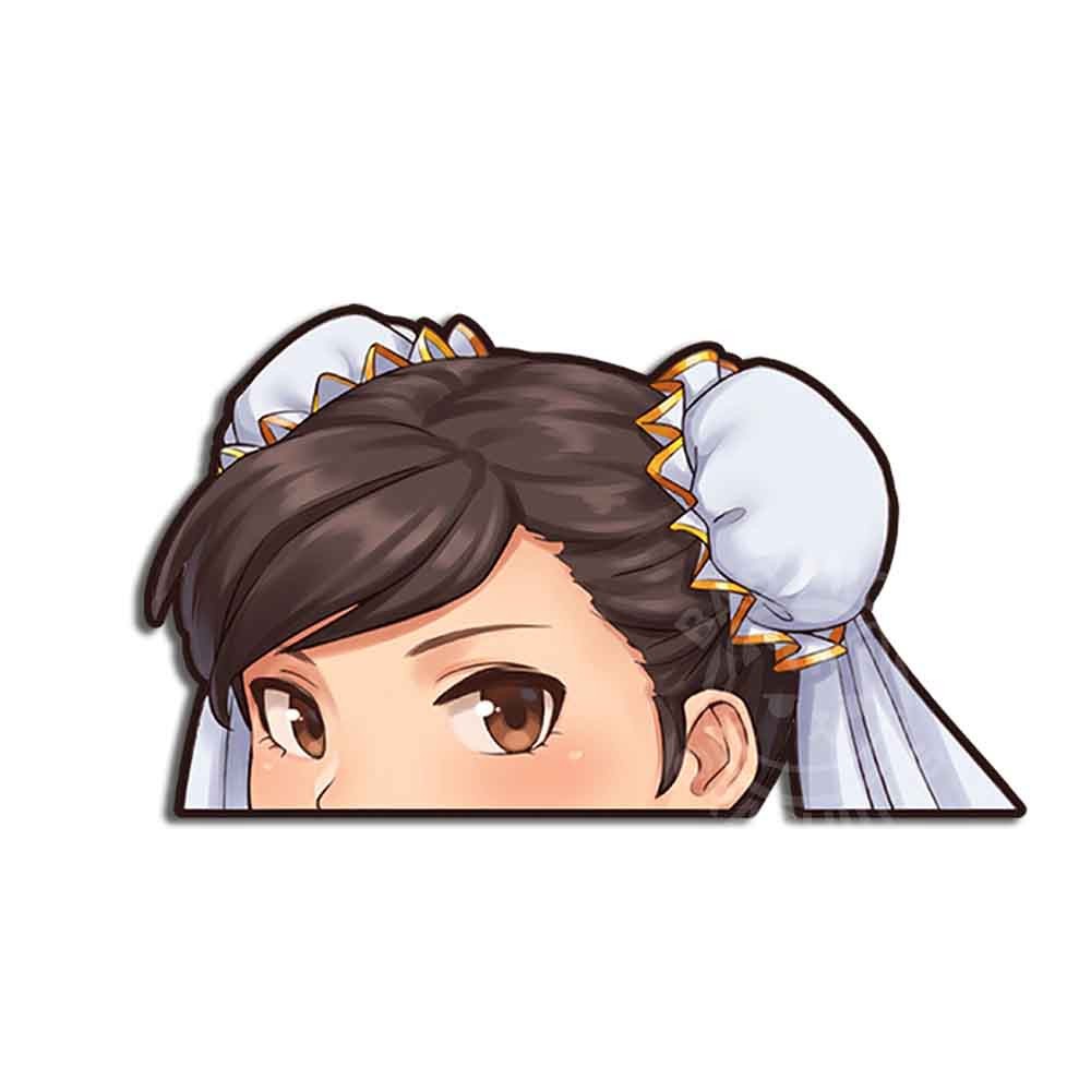 Chun Li Peeker Sticker 6″ Wide | Kawaii Anime Vinyl Decal Waterpoof