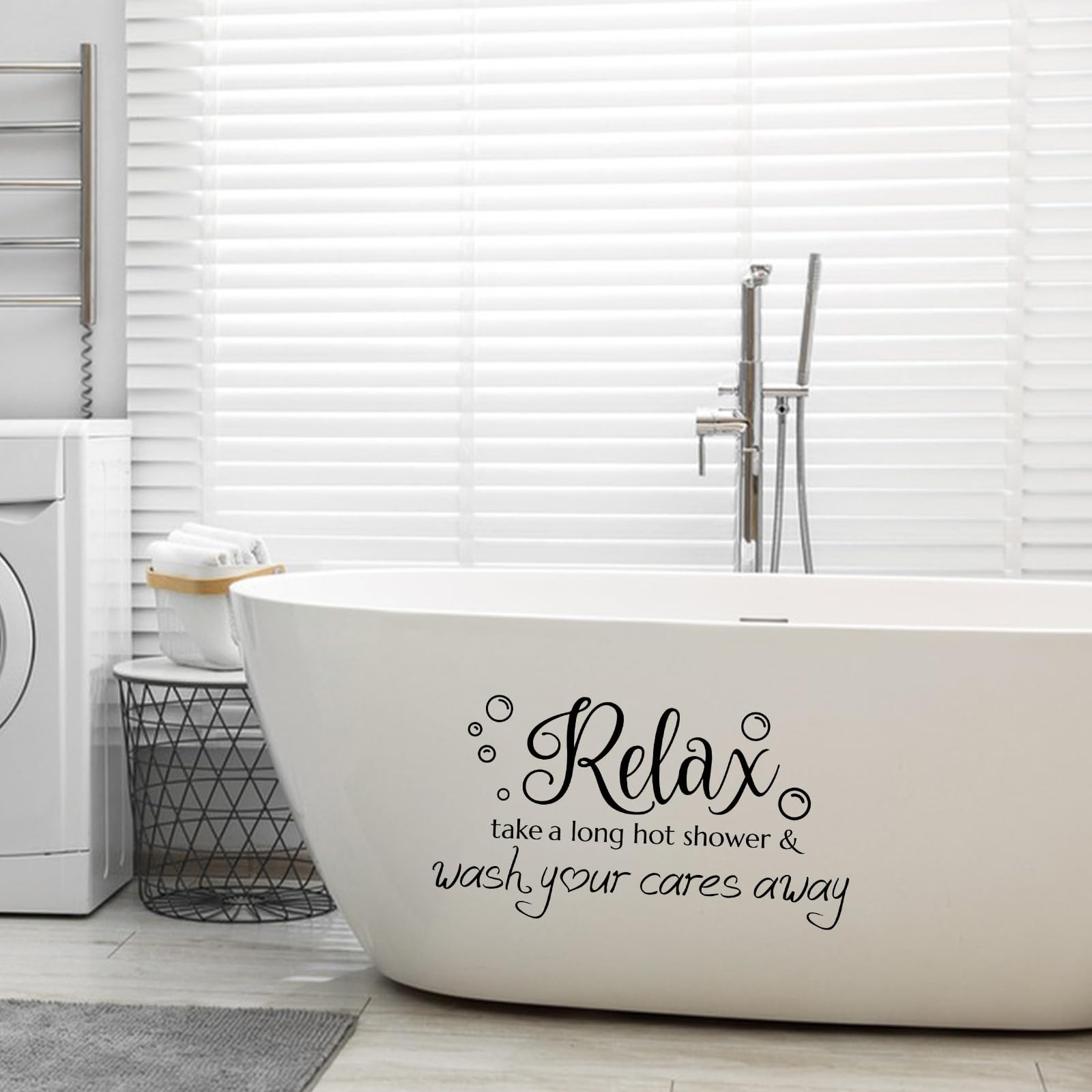 SUPERDANT Bathroom Wall Decals Relax Shower Door Decals Bath Wall Sticker for Do