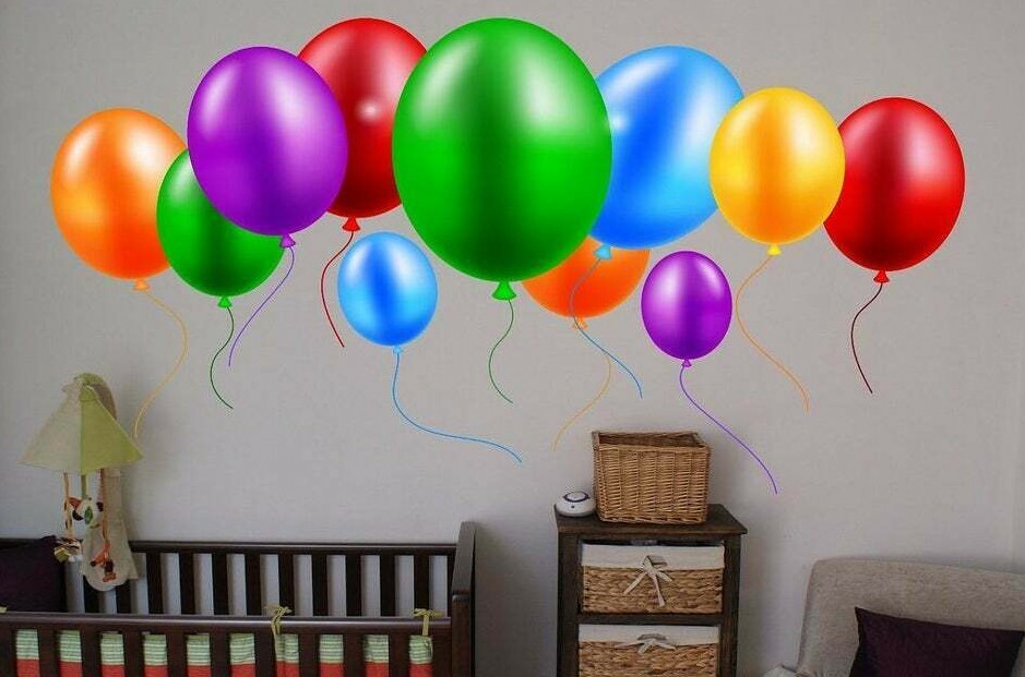 Balloons Full Color Decal, Balloon Children Full color sticker, wall art, cn 116