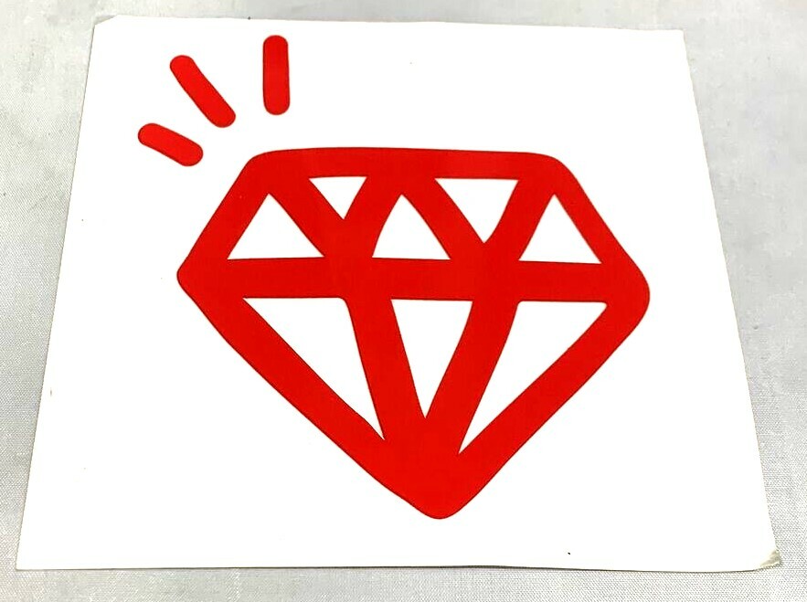 Diamond Car Decal Sticker Red Shine 4″ x 4.5″ (Lot of 3 Stickers)