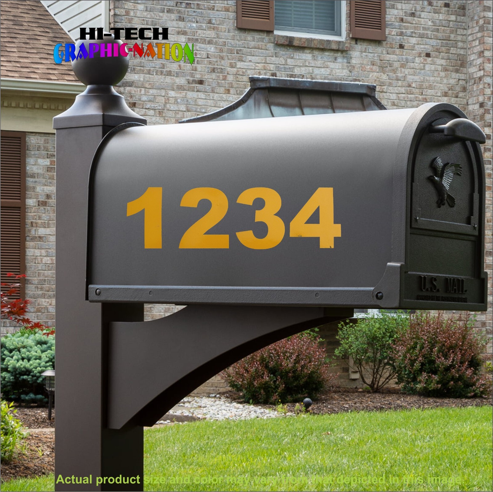 YELLOW REFLECTIVE Street Address Mailbox House ID Number vinyl decal sticker