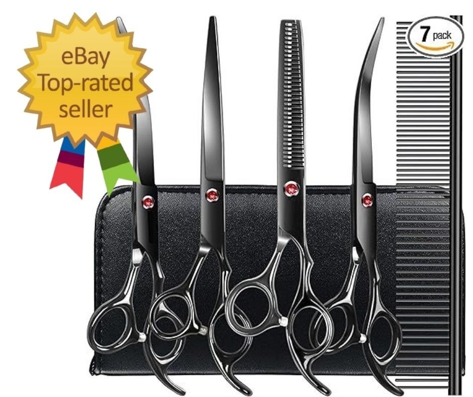 6-in-1 Professional Dog Grooming Scissors Kit – Premium Stainless Steel Shears f