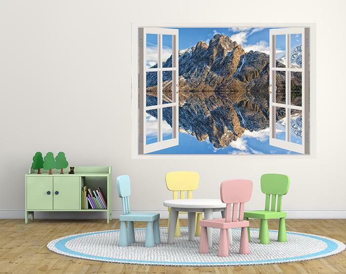 View mountain 3D Window Beach Sticker Vinyl Decal Decor Mural Removable