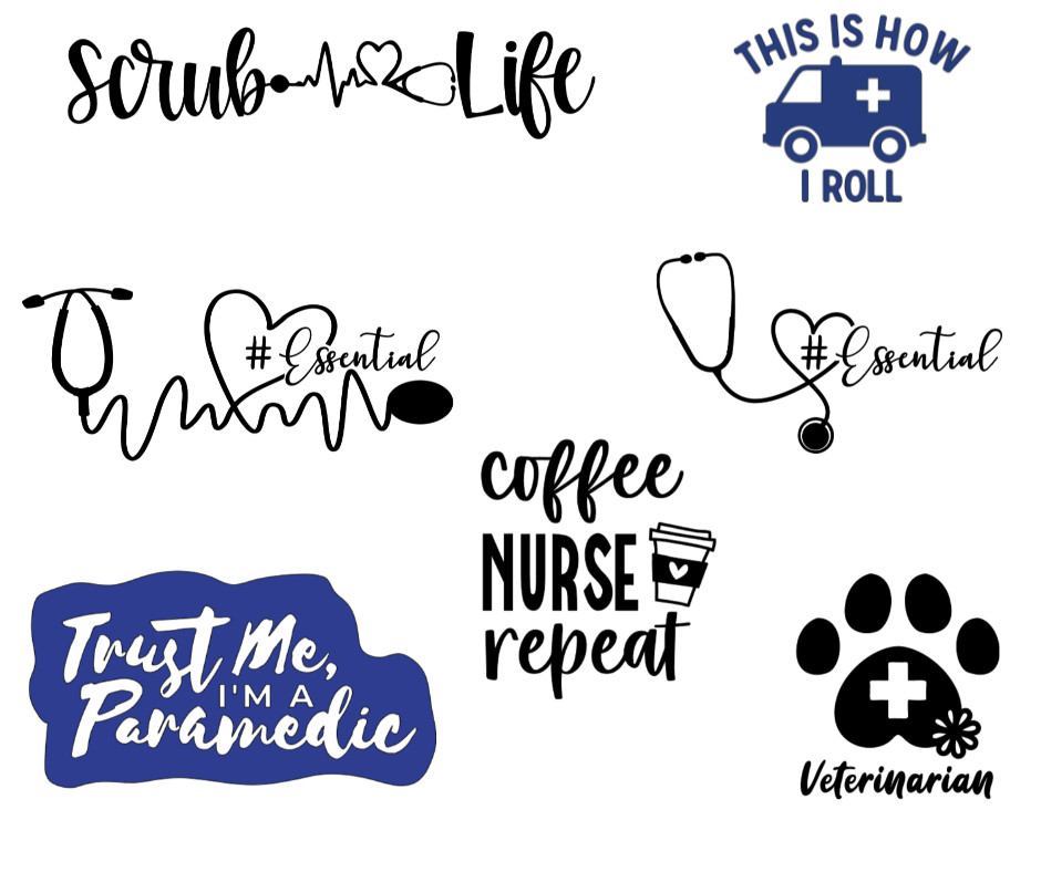 Medical Theme Car Window Decals (PLEASE READ DESCRIPTION FOR DETAILS)