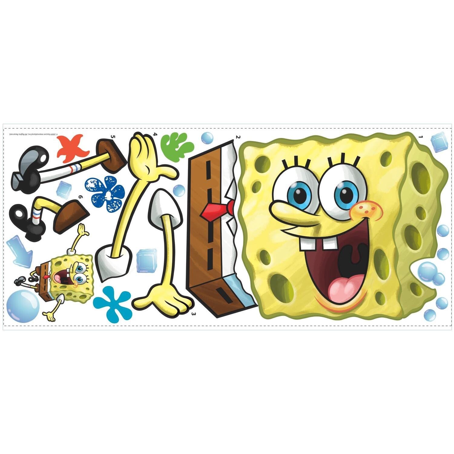 BiG SPONGEBOB SQUAREPANTS WALL DECAL Giant Nickelodeon Stickers Bedroom Mural