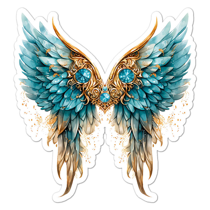 Angel Wings, Vinyl Decal Sticker, Indoor Outdoor, 3 Sizes, #9660