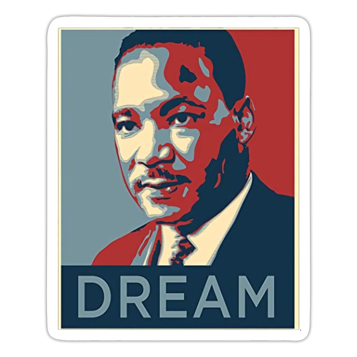 Martin Luther King Jr. Portait Dream MLK Sticker, max. 4 x 4″