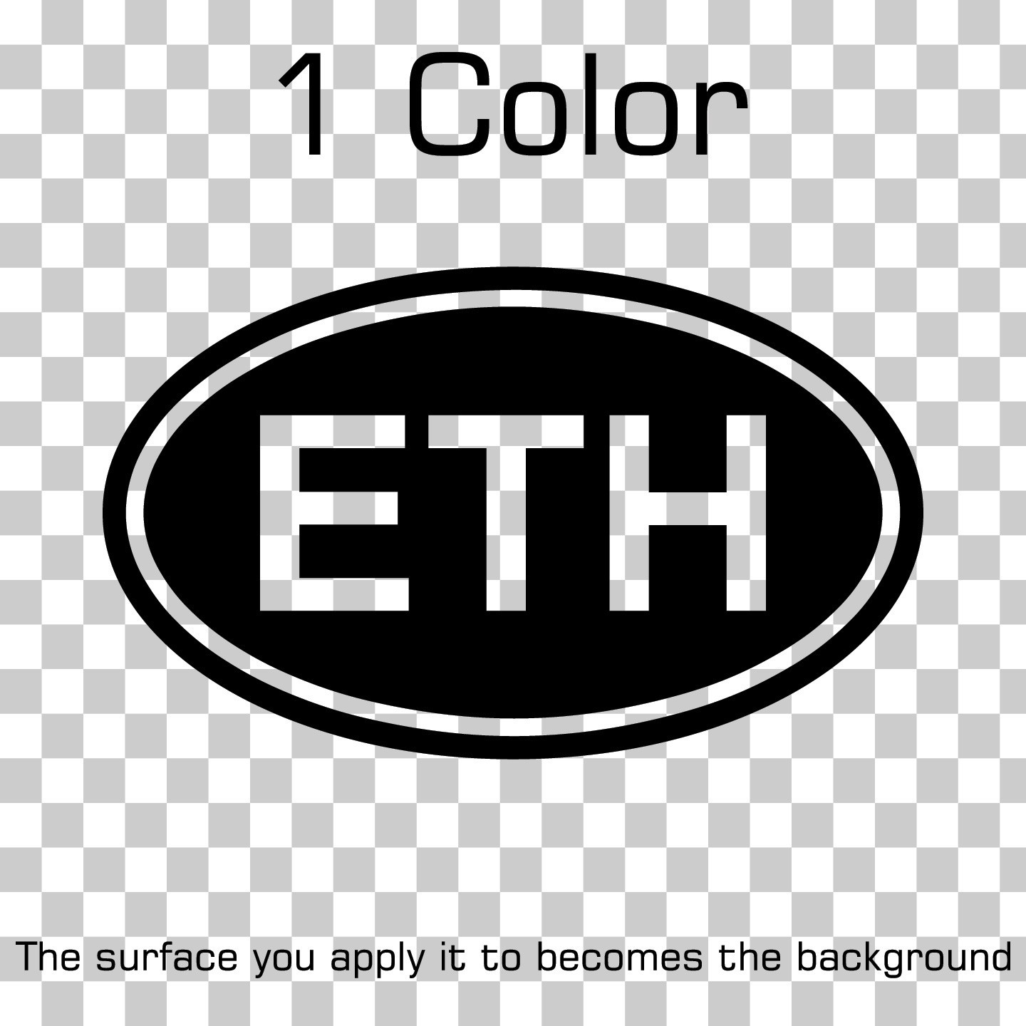 Ethiopia ETH Oval Country Code Vinyl Decal Sticker for Car Window Laptop & Gifts