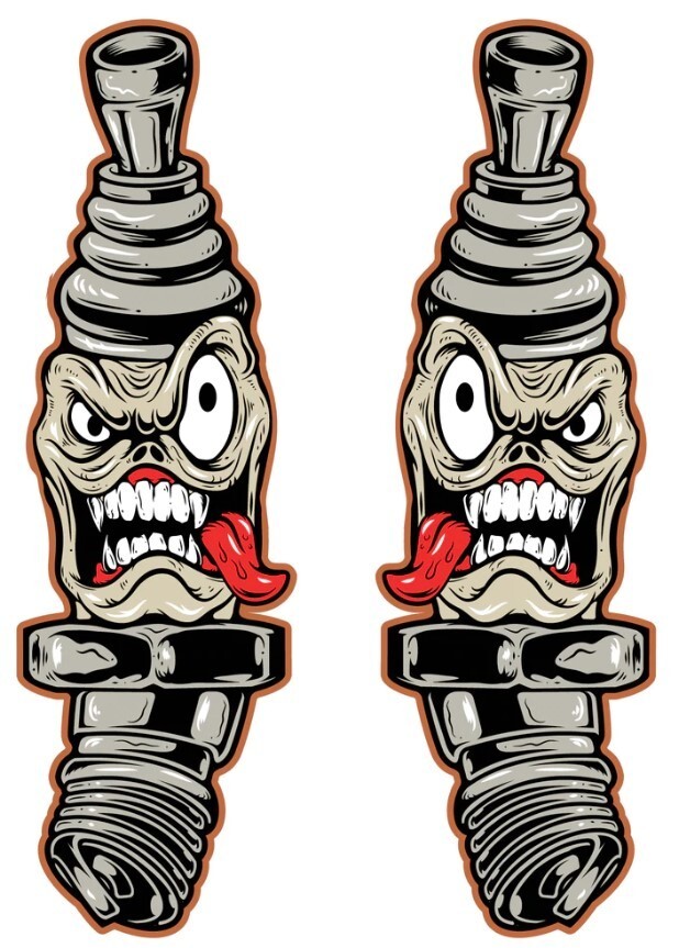 NEW LETHAL THREAT MR SPARKEY SPARKPLUGS L/R MINI DECAL STICKER 2.25″x3″ RC00227