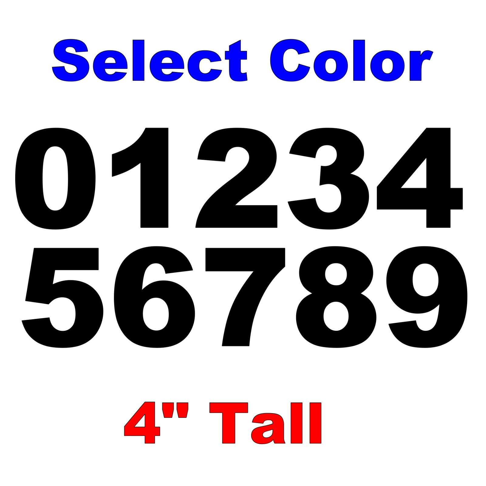 0-9 Numbers 1x Set Vinyl Decals 4″ Inches – DIY Sign Car Dealer – Select Color