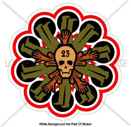 Skull Number 23 Custom Graphic Design Various Sizes Printed Vinyl Sticker