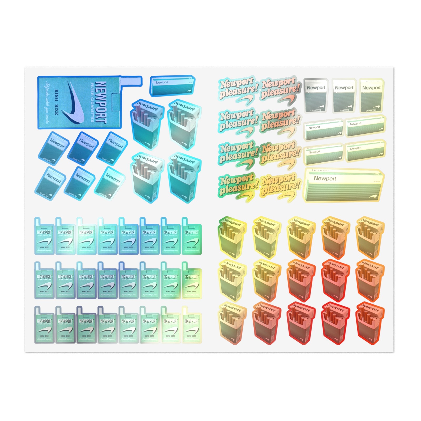 Newport Cigarette Die Cut Sticker Decal Variety Pack