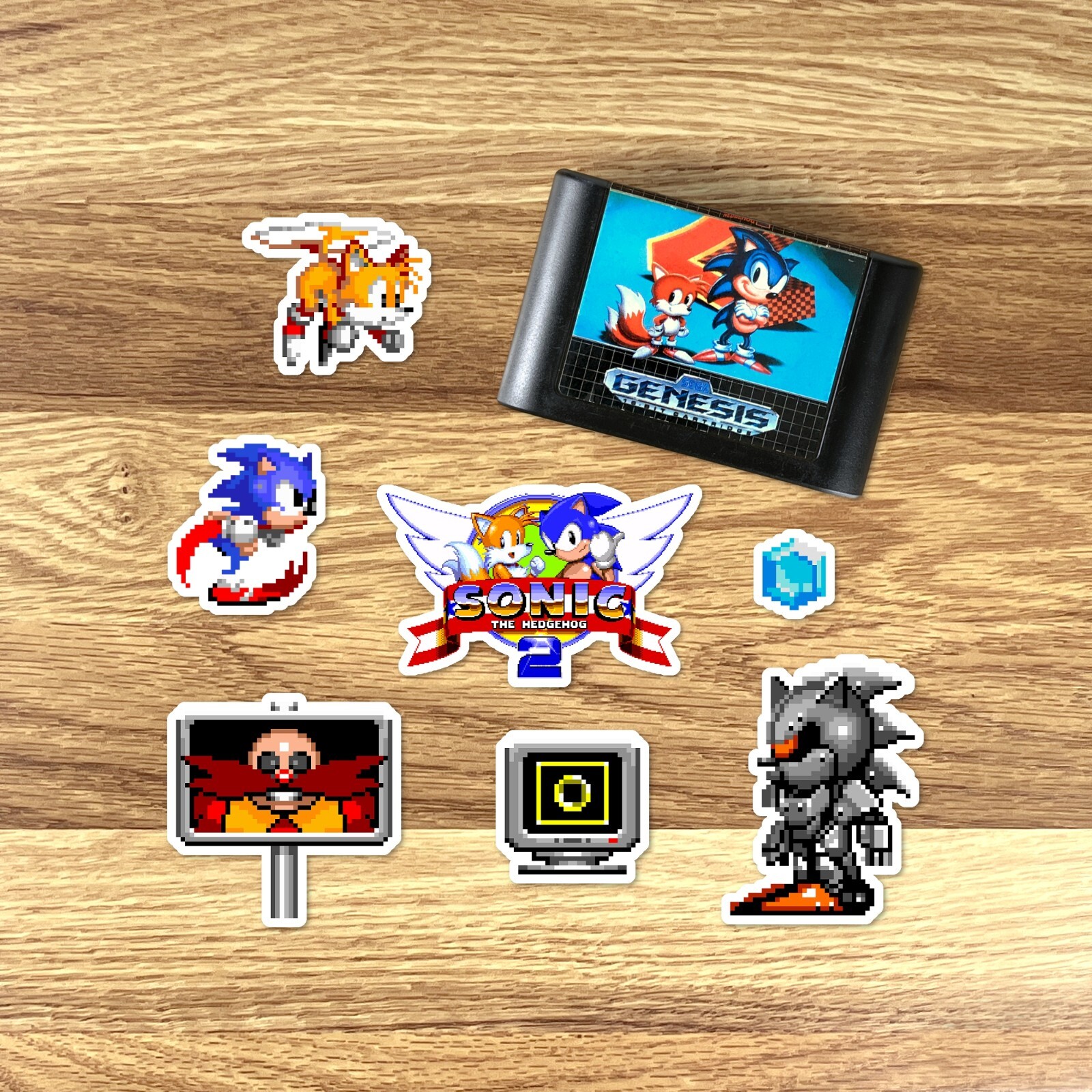Sonic the Hedgehog 2 Stickers Sonic 2 Sega Genesis Pixel Art 20 Sticker Pack