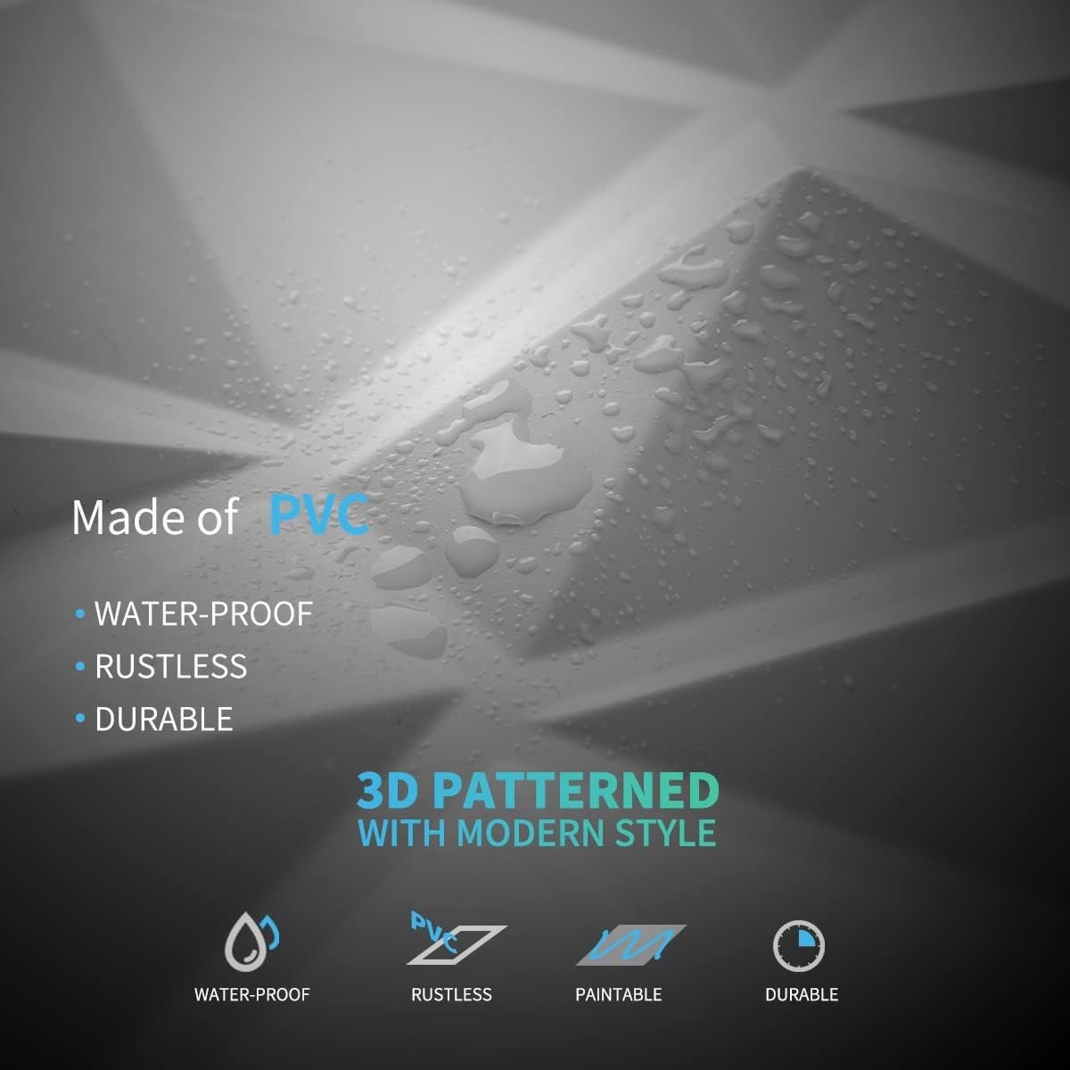 Lightweight Fire-Resistant 3D Wall Panels in Matte White – 32 Sq Ft Coverage