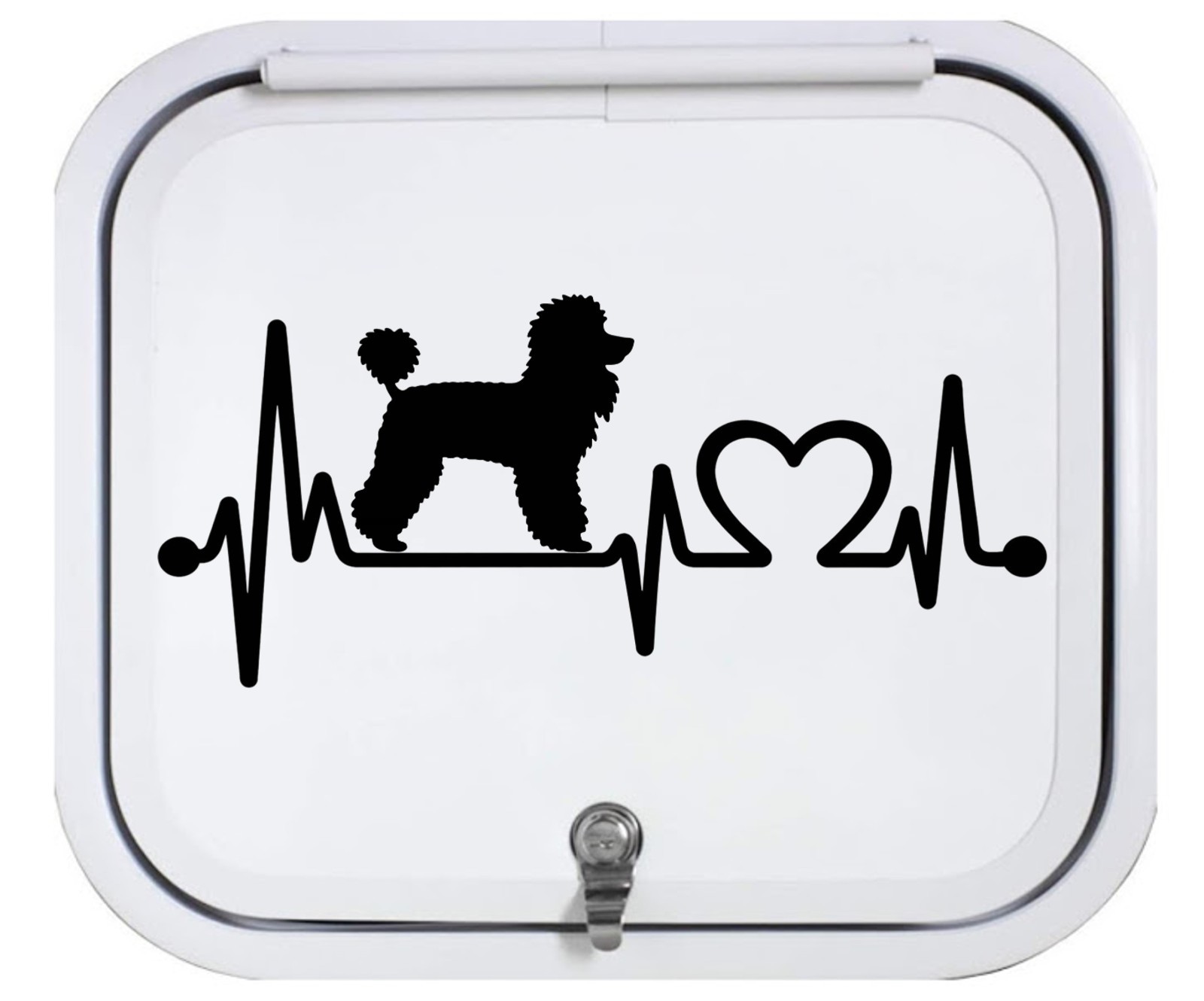 Poodle Heartbeat Dog Black Vinyl Decal Sticker Laptop Tumbler Gift K1040BLK