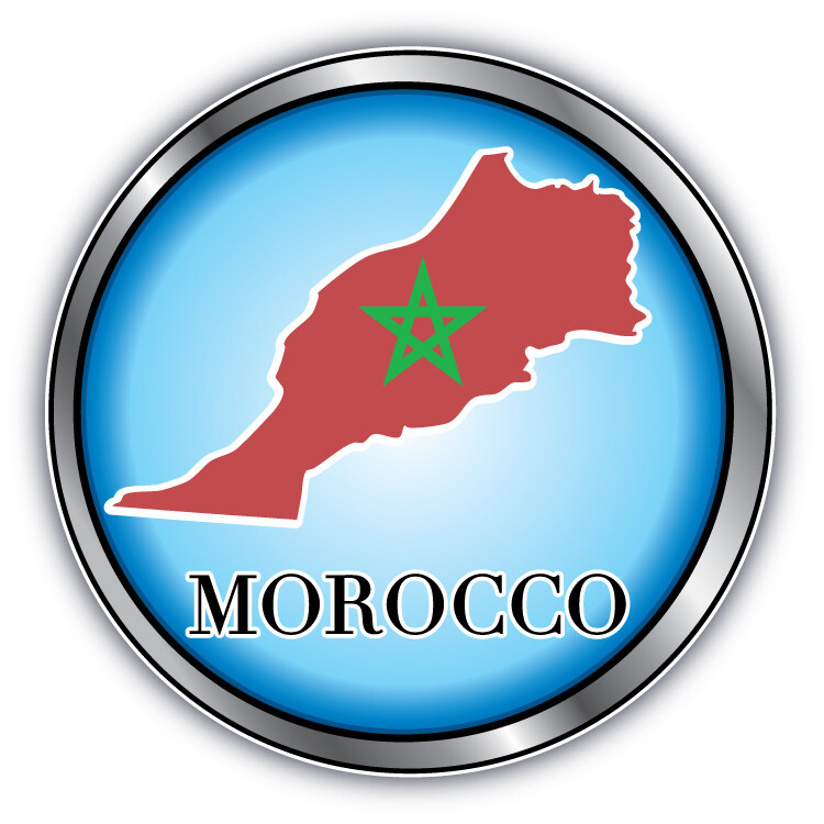 Morocco Map Flag Label Car Bumper Sticker Decal