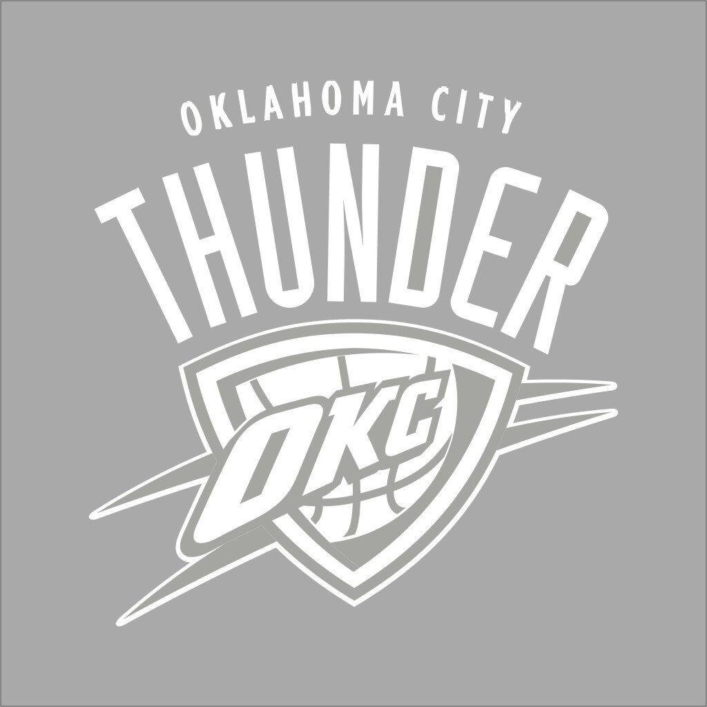Oklahoma Thunder #5 NBA Team Logo 1 Color Vinyl Decal Car Window Wall