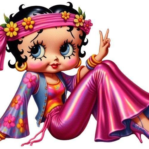 Hippie Girl Betty Boop Sticker Decal Laptop Wall Mirror Tumblr Locker