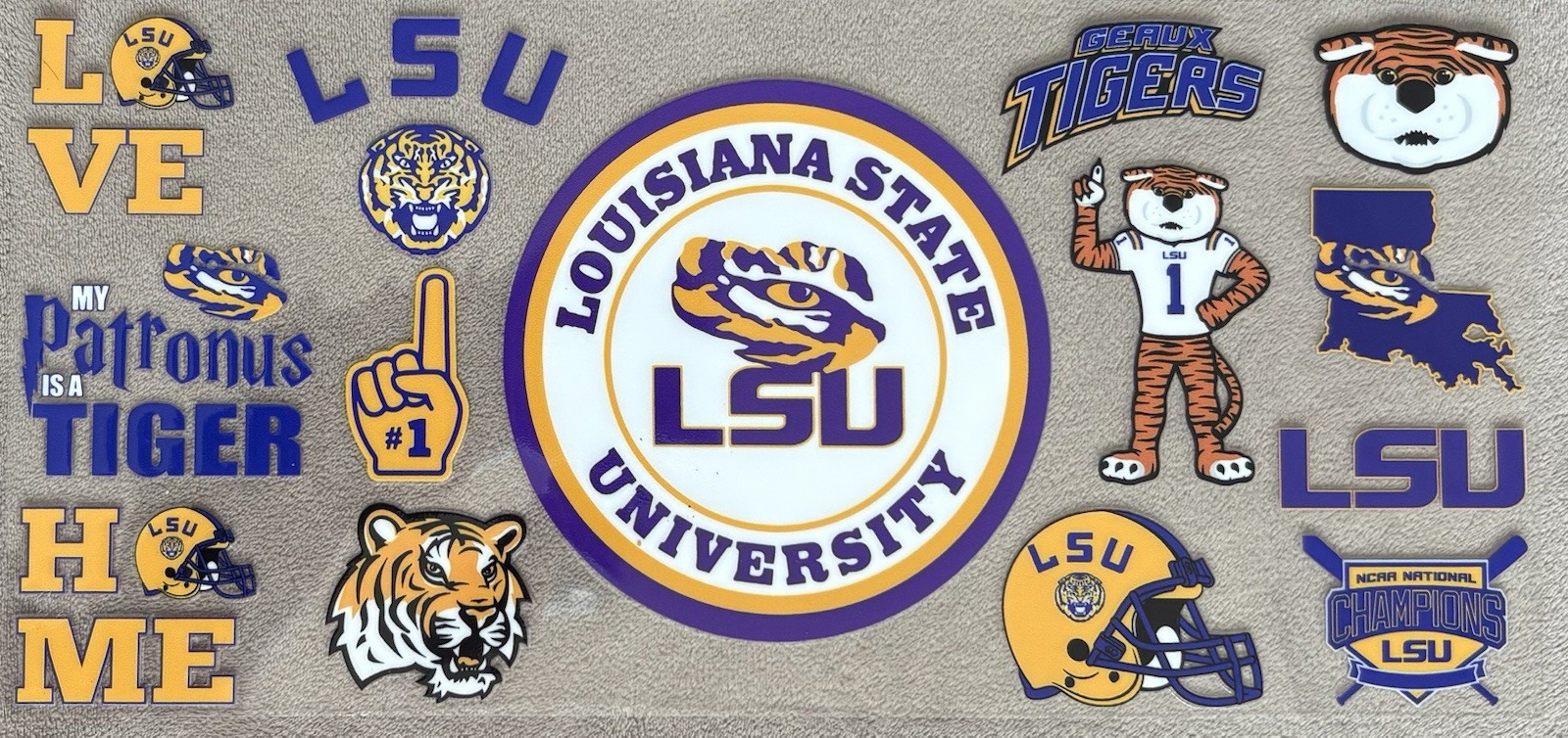 LOUISIANA College University UV DTF Transfer Sticker Cup Wrap DIY Cups Bottles