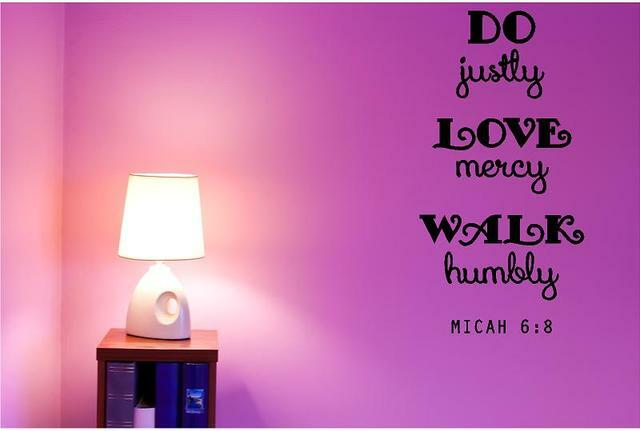 Vinyl Micah 6:8 Bible Verse Wall Decal | Religious Decor – Lettering Art 20×40