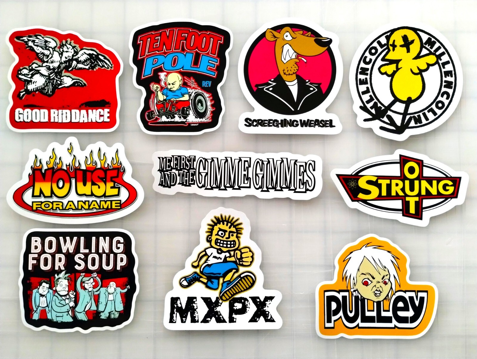 Melodic / Skate / Pop Punk Vinyl Sticker Lot (10 Pack) SET 1 skateboard band emo