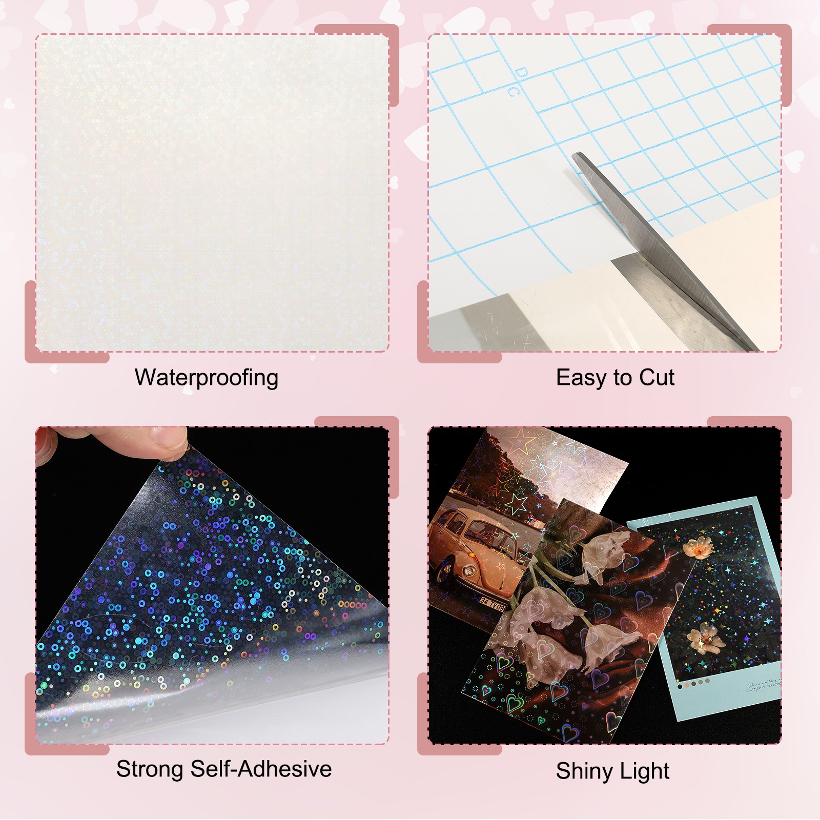 Holographic stickers 22 sheets 21×29.7cm stickers for A4 (circle)