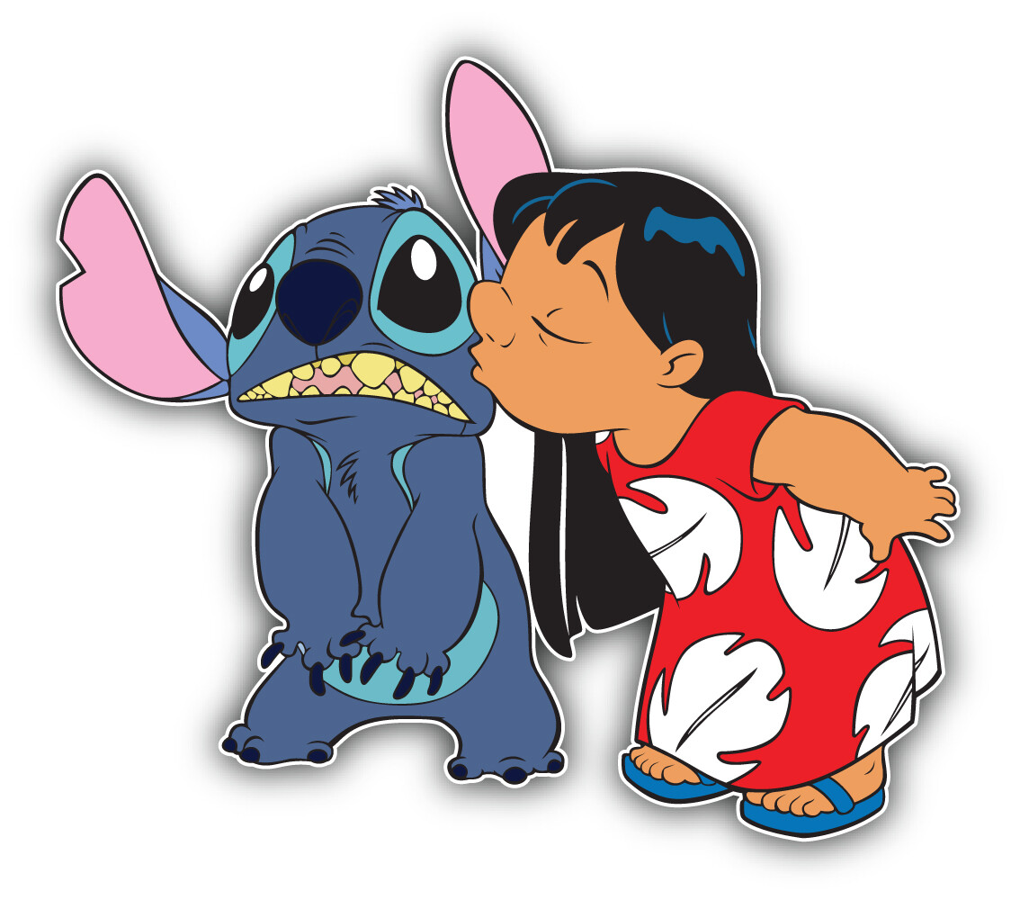Lilo & Stitch Kiss Cartoon Sticker Bumper Decal – ”SIZES”