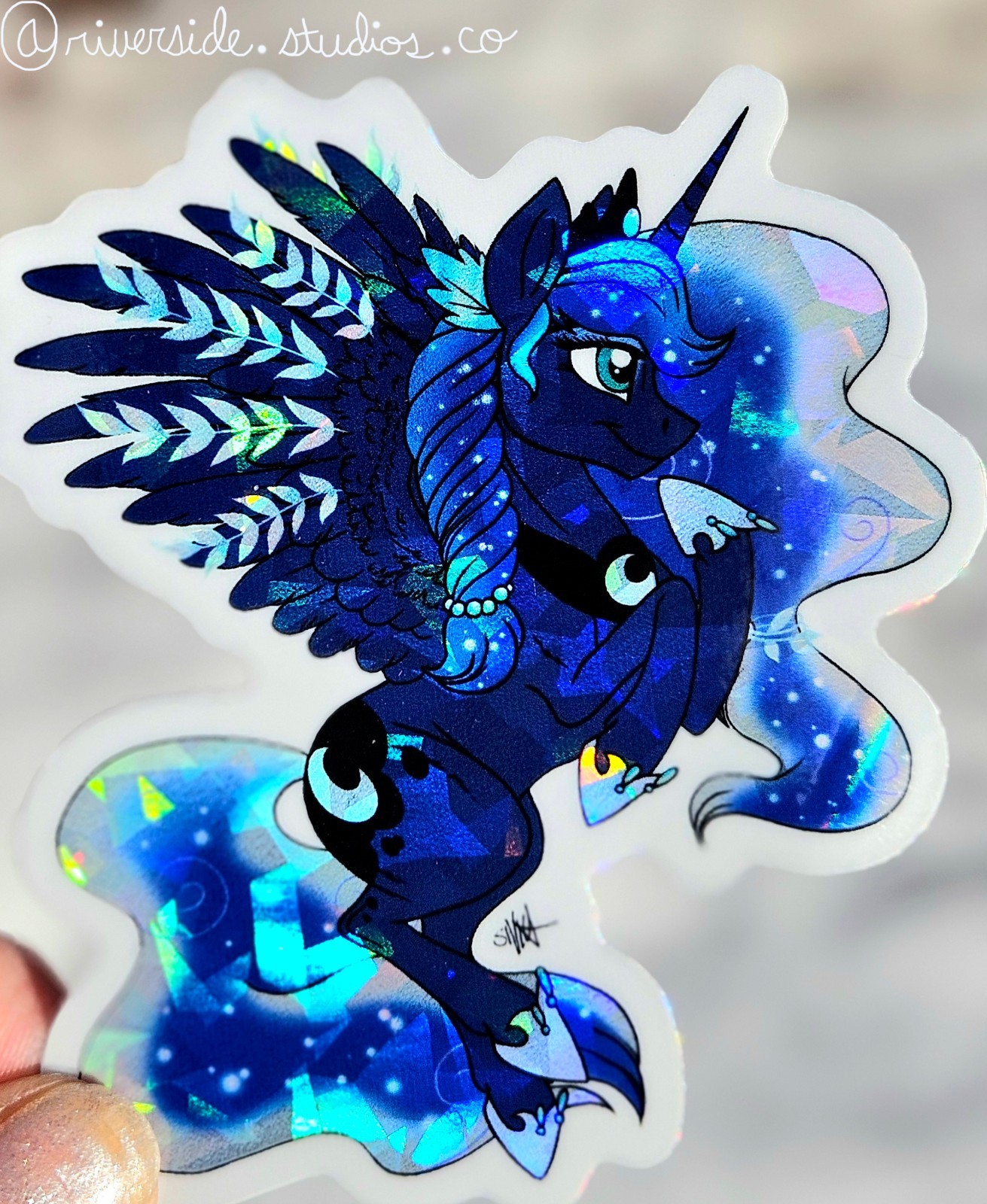 Crystal Princess Luna Vinyl Holo Sticker 3″ Original Art My Little Pony