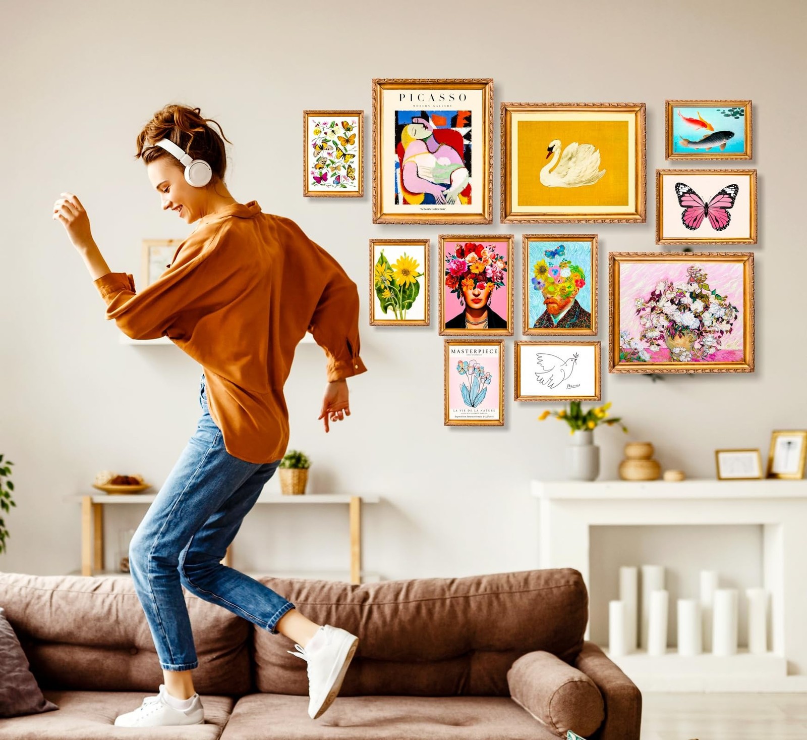 dazongweihan 18 PCS Colorful Eclectic Wall Art Decor, Maximalist Wall Prints …