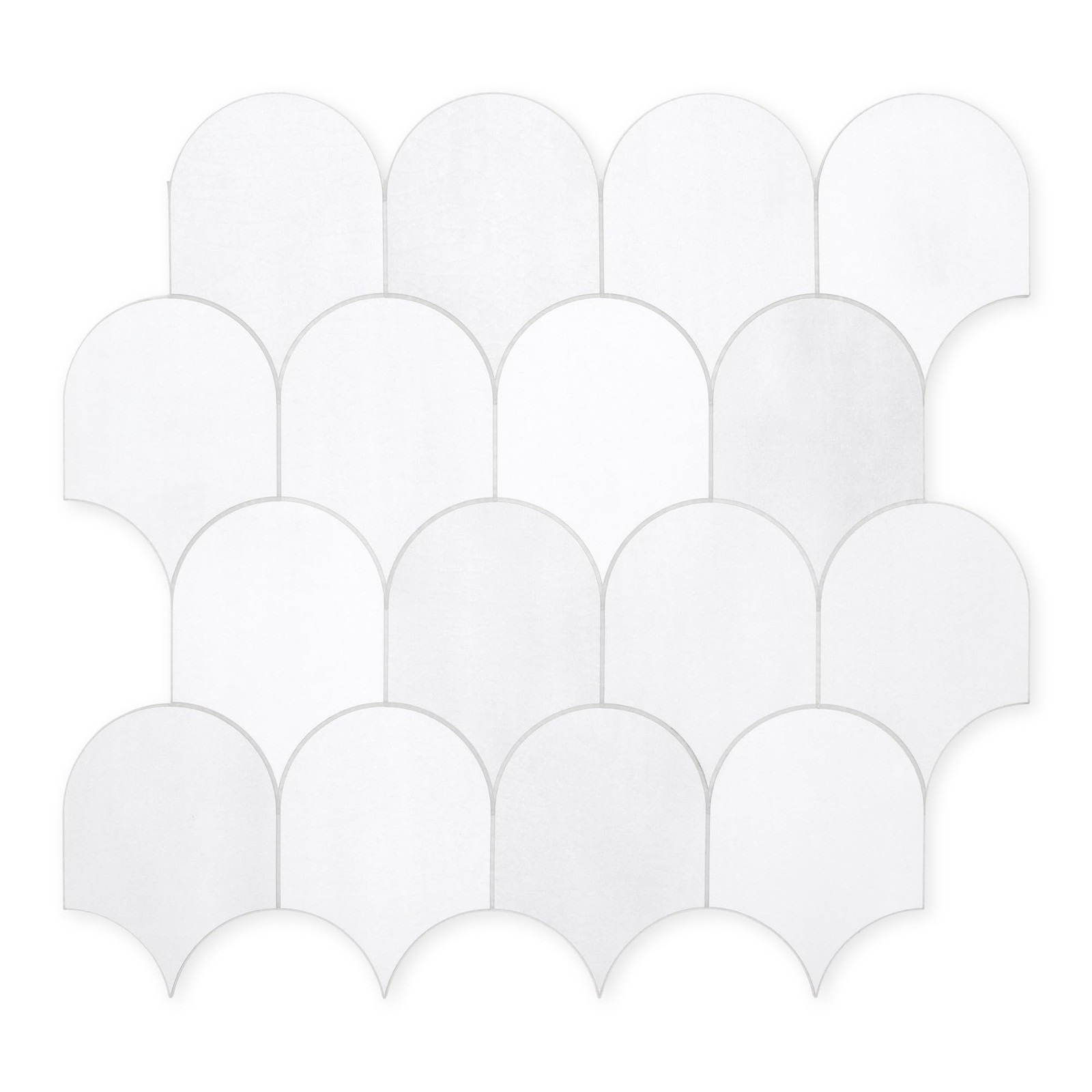 SUNWINGS 10-Sheet Fish Scale Peel and Stick Backsplash Tile, 11.4” x 10.9″ S…