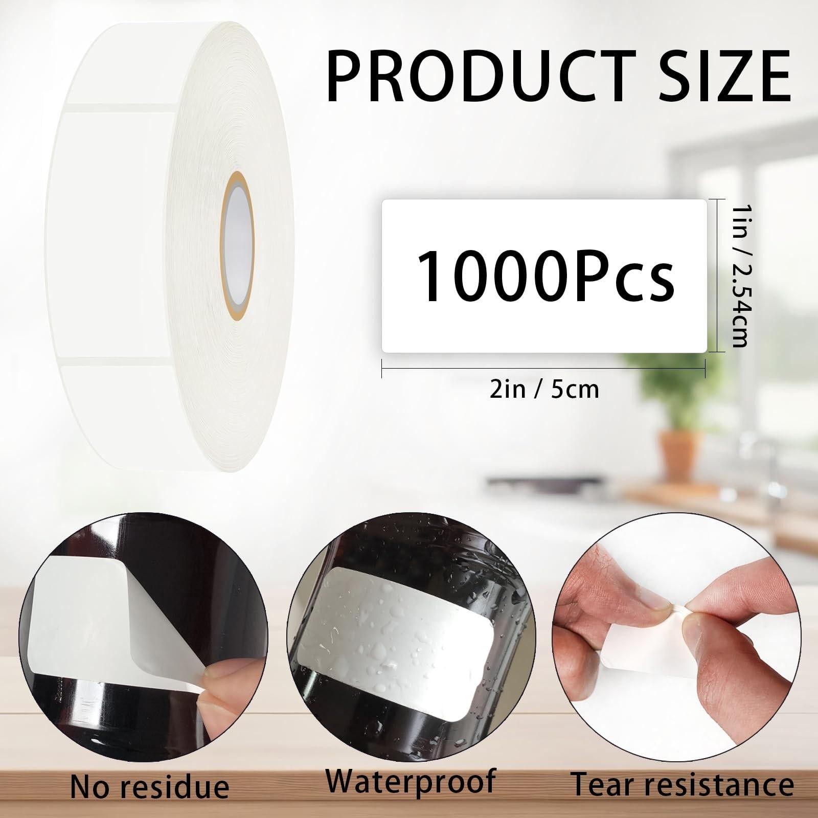 1000 Blank Removable Freezer Labels,date Label 1×2 Inch Food Storage Stickers…
