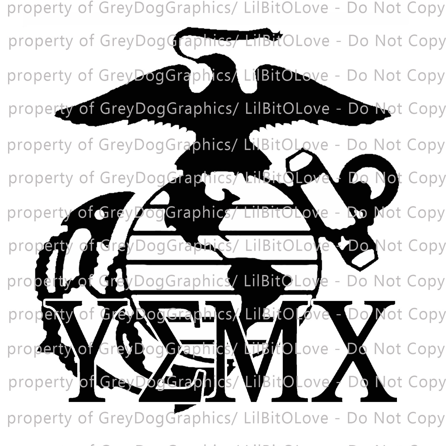 EGA USMC YEMX Greek Letters United States Marine Corps Logo Decal Sticker Vinyl