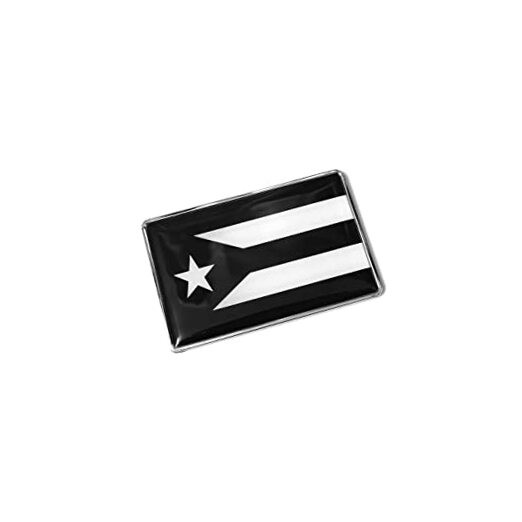 1 PCS Metal 3D Puerto Rico Flag Emblem Sticker Badge Decal for Black White
