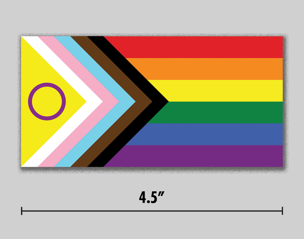 Progress Pride Sticker LGBTQ+ Rainbow Flag 4.5″ Vinyl Decal