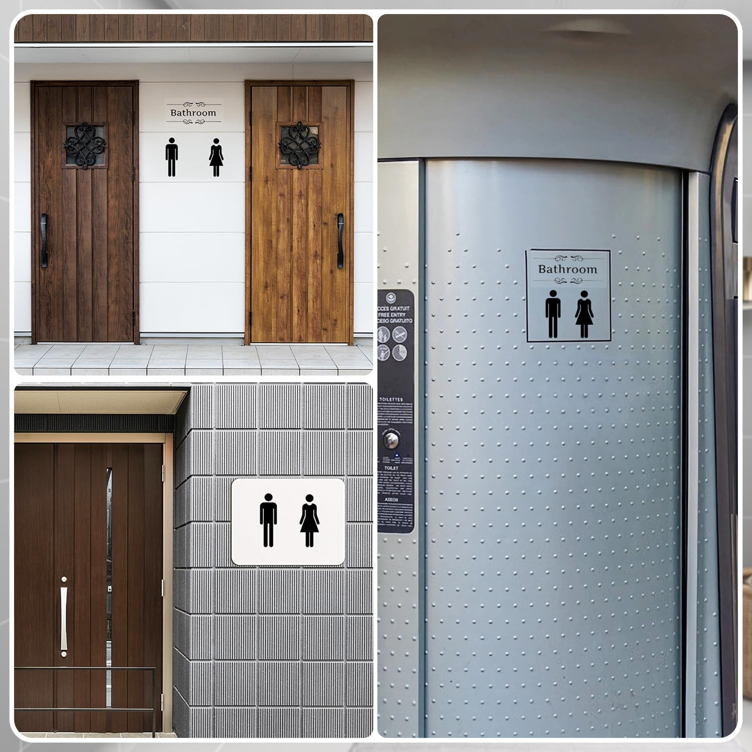 Bathroom Stickers for Door, Acrylic Adhesive Men and Women Door Signs with Stick