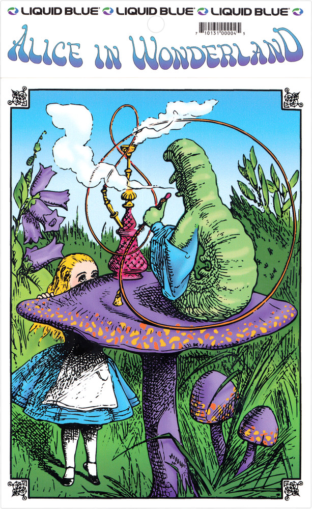 Sticker – Alice in Wonderland Caterpillar Mushroom Lewis Carroll Fantasy 6.88″