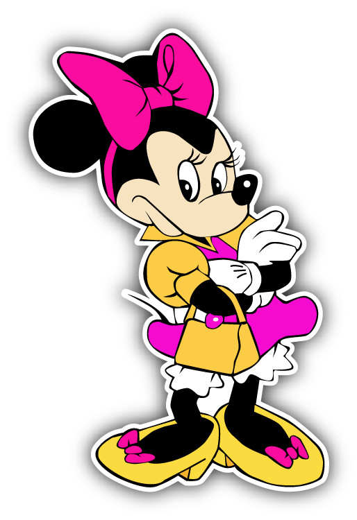 Minnie Mouse Serious Cartoon Car Bumper Sticker Decal 3” x 5”