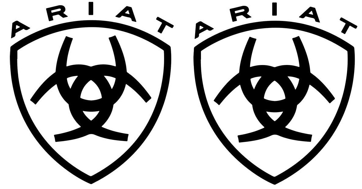Pair of Ariat Western Boot hat jacket vinyl decal white sticker 5”x5.5” Each