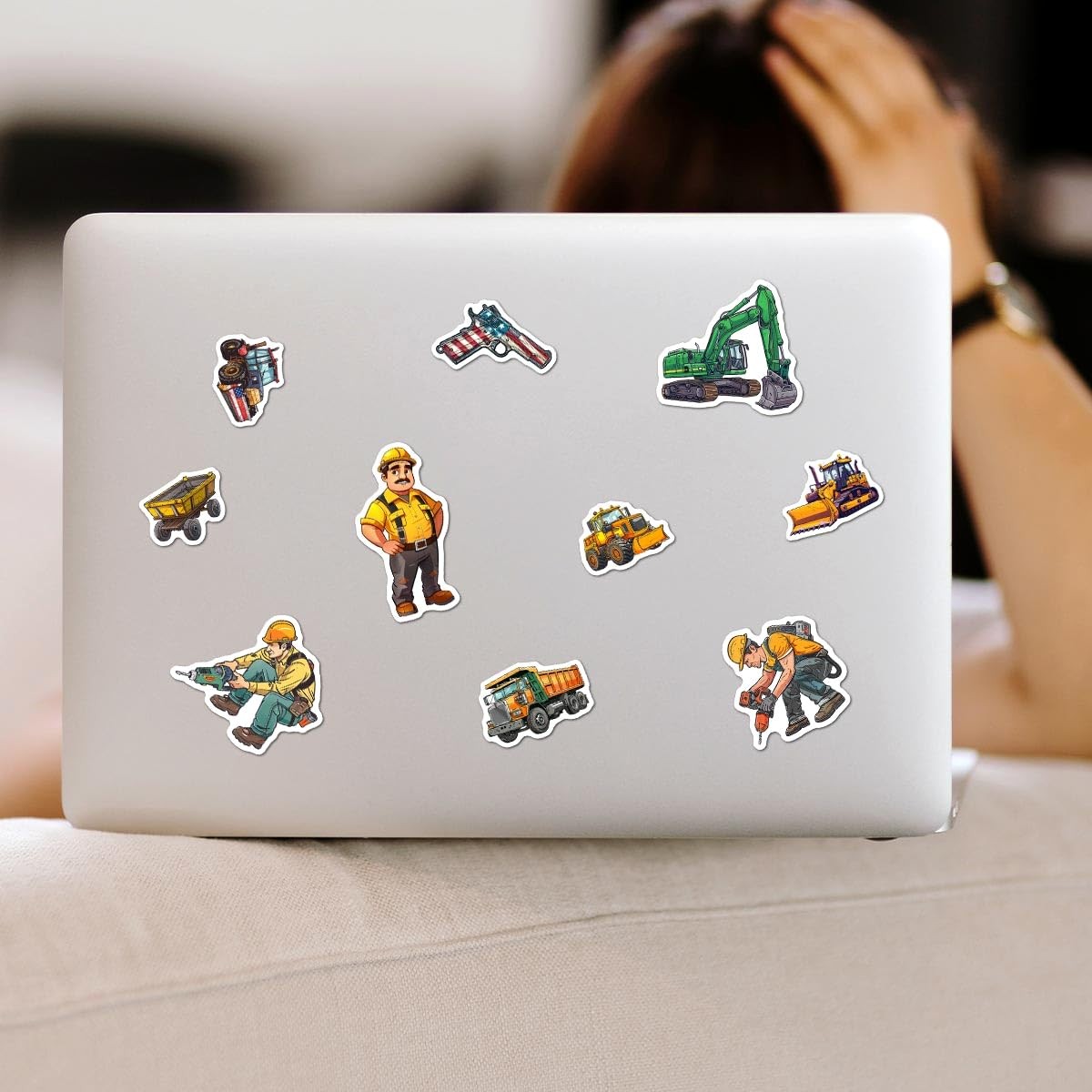 Pack 50 Pcs Hard Hat Construction Stickers for Water Bottles Funny Laptop Lug…
