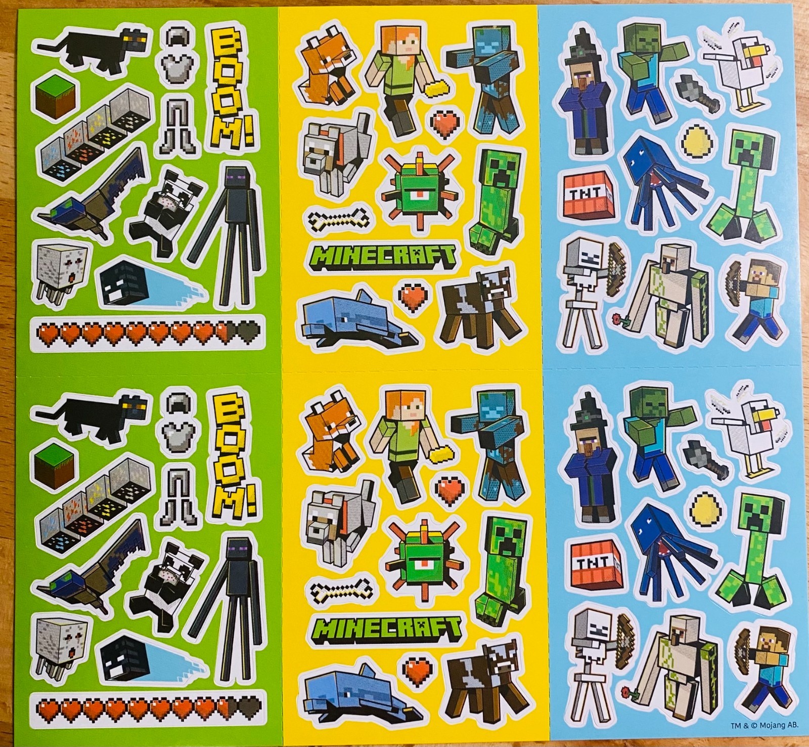 Minecraft Stickers 3 strips free ship sale