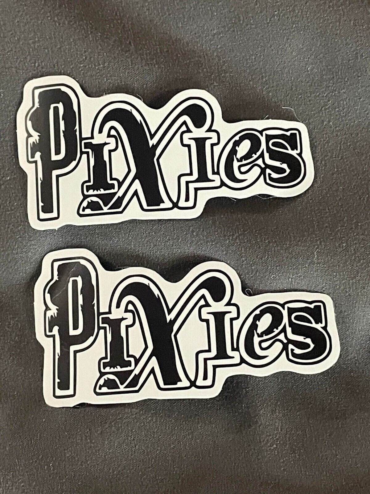 Lot (2) PIXIES 1 1/2″ x 3″ Band STICKERS Black White Fast! FREE SHIP!