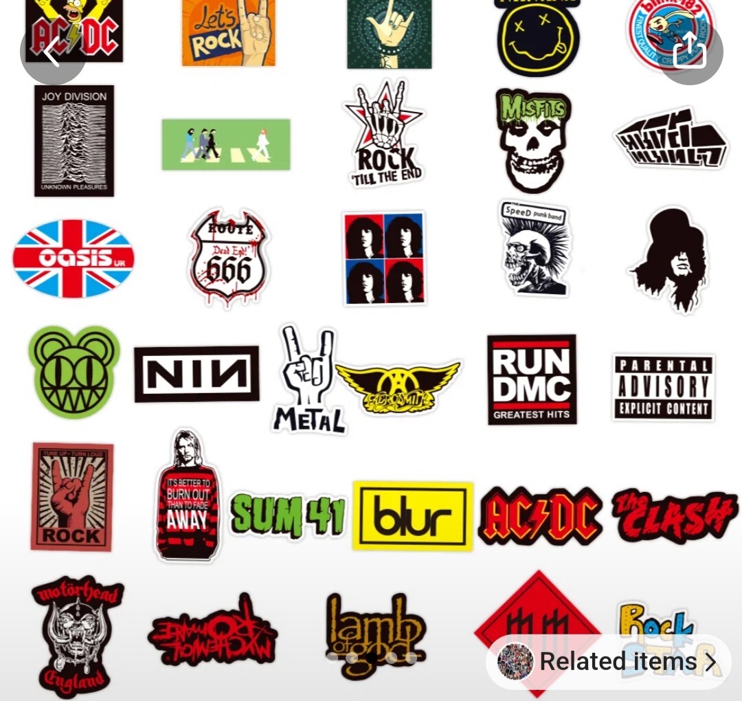 10 PCS Rock Music Band Logo Stickers BRAND NEW