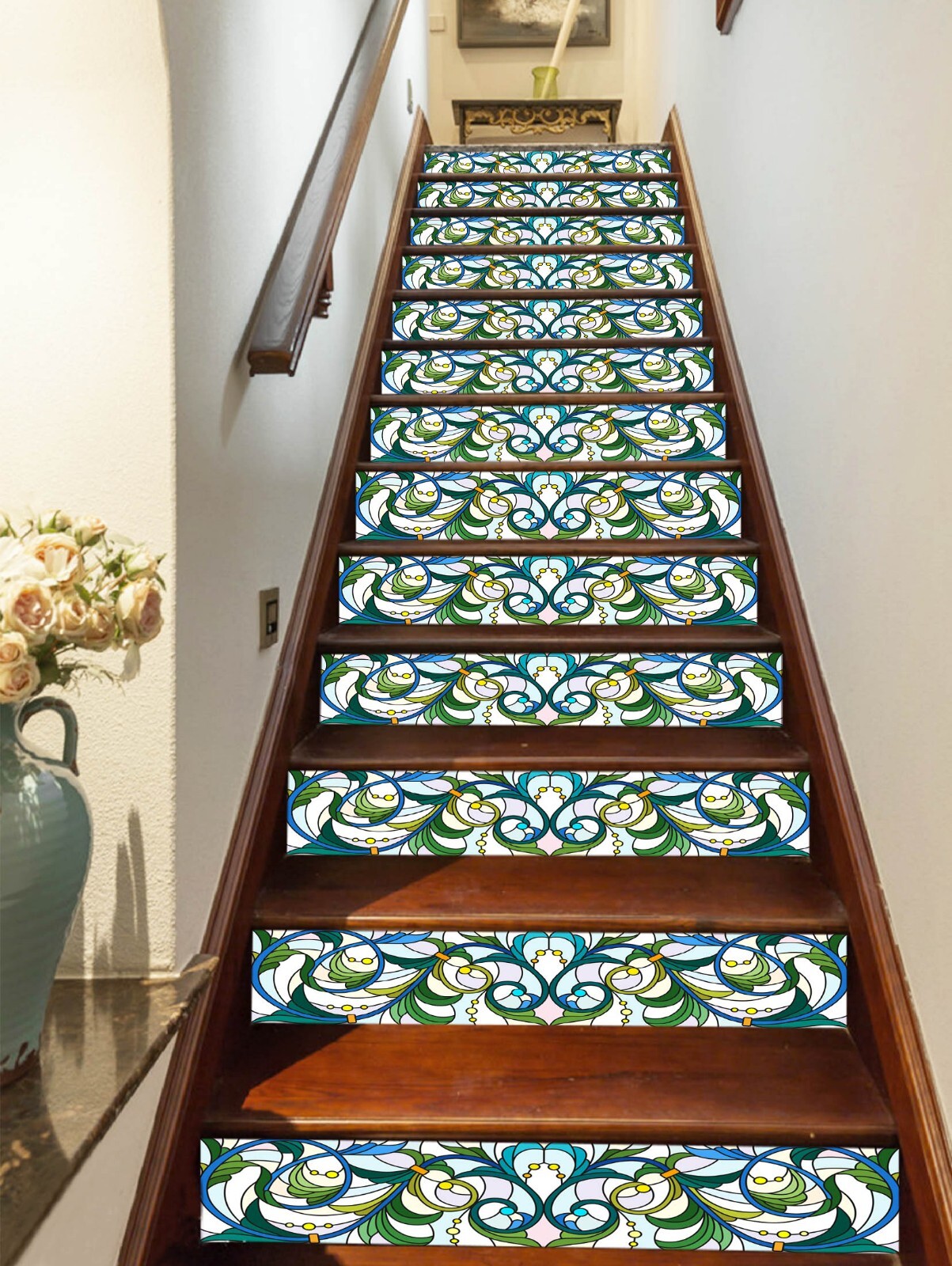3D Green Totem AZ482 Stair Risers Decoration Mural Vinyl Wallpaper Kay