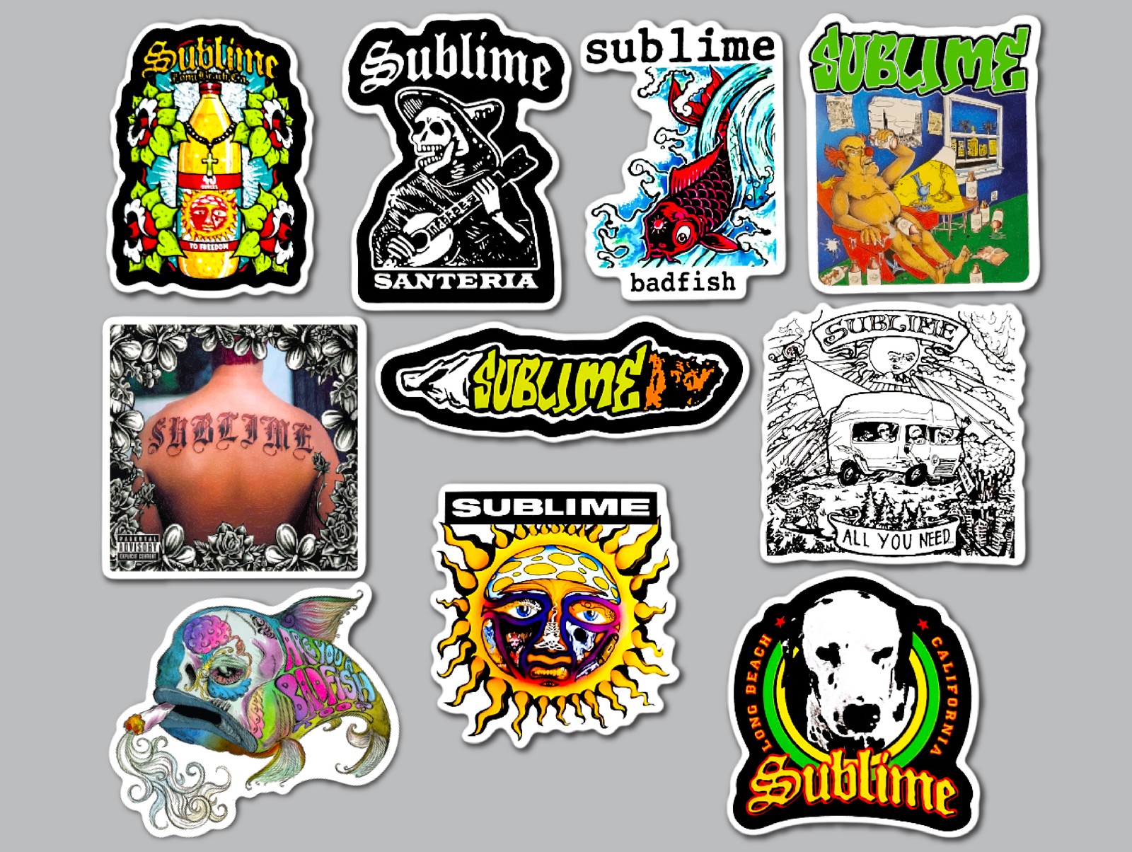 Sublime Vinyl Sticker Lot (10 Stickers) ska reggae stoner punk no doubt nirvana