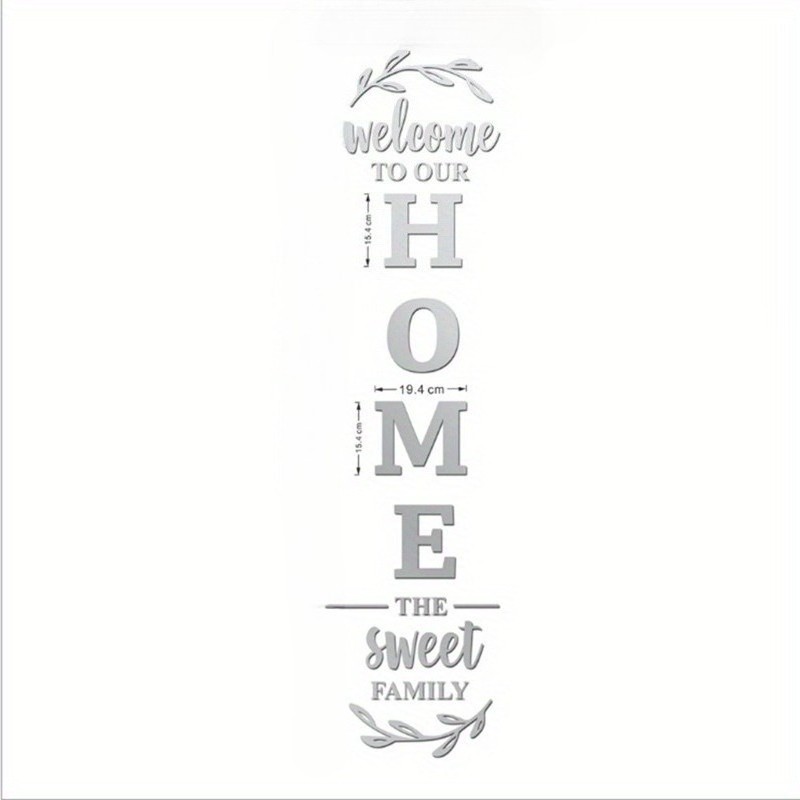 Removable ‘Welcome to Our Home’ Mirror Tile Set Peel And Stick Bedroom Hanging