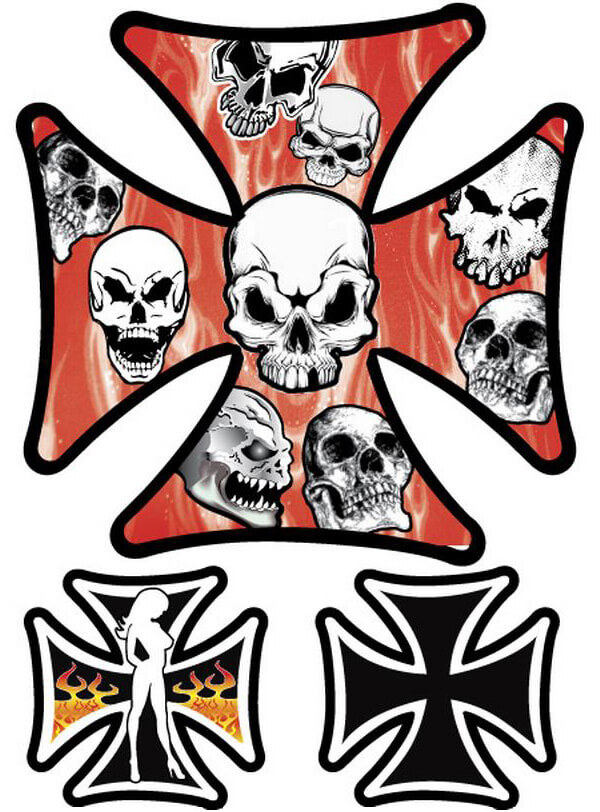 Triple Iron Crosses – 3″ X 5″ – Sticker