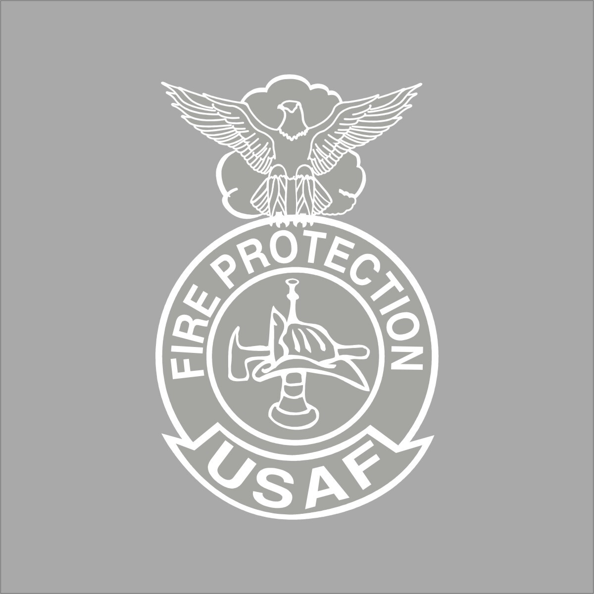 US Air Force Fire Protection Military 1 Color Window Wall Vinyl Decal Sticker